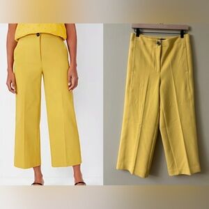 NWOT Ann Taylor The Kate Wide Leg Crop Pant Yellow  Size 4 Office Prep